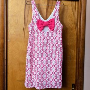 Geo Print Dress with Bow Detail